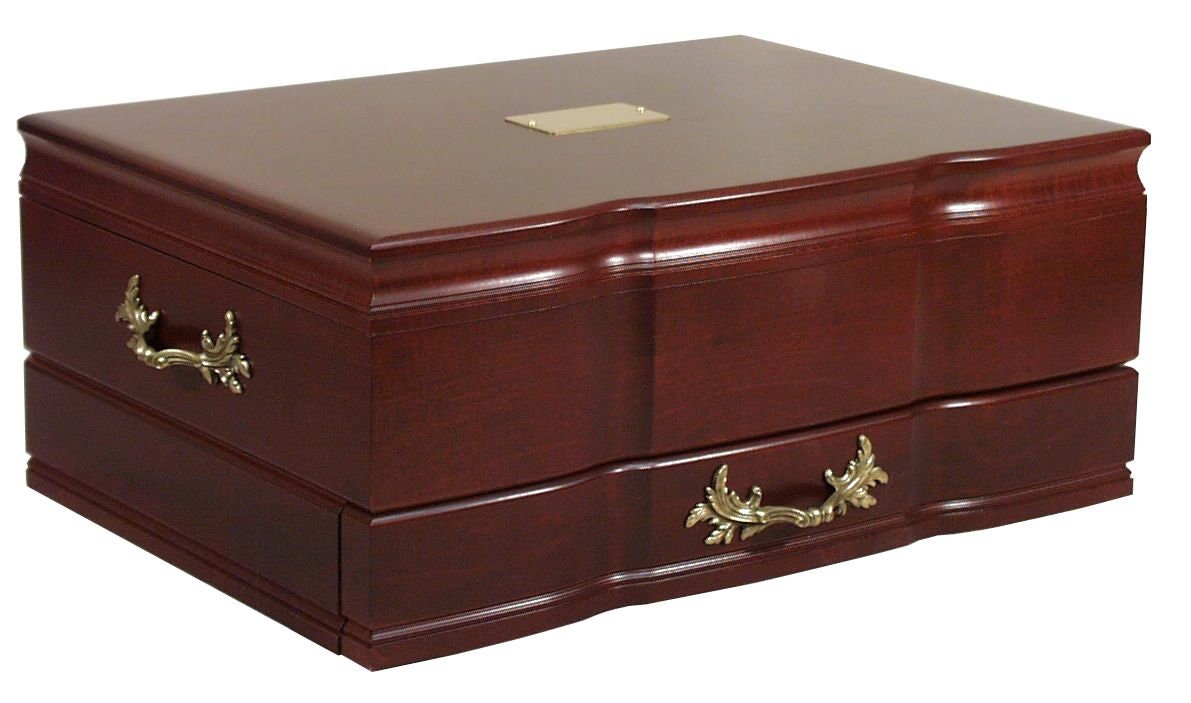 F02M Grandeur Flatware Chest, Solid American Cherry Hardwood With Rich
