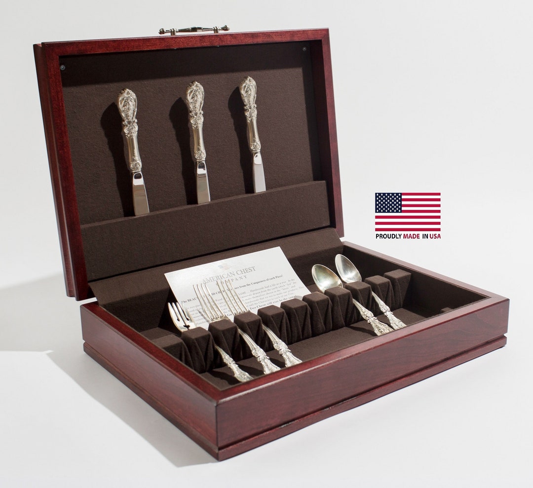 thumbnail image 2 of Lenox Mahogany Flatware Chest - Storage For 120 Utensils With Drawer 2 of 14