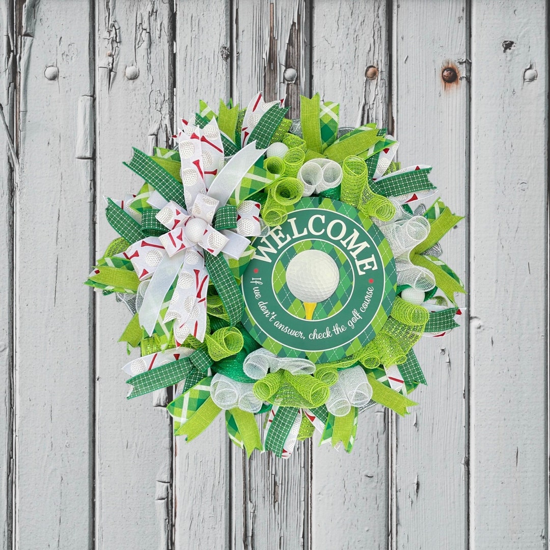 Golf Wreath for Front Porch, Golf Wreath for Front Door, Golf