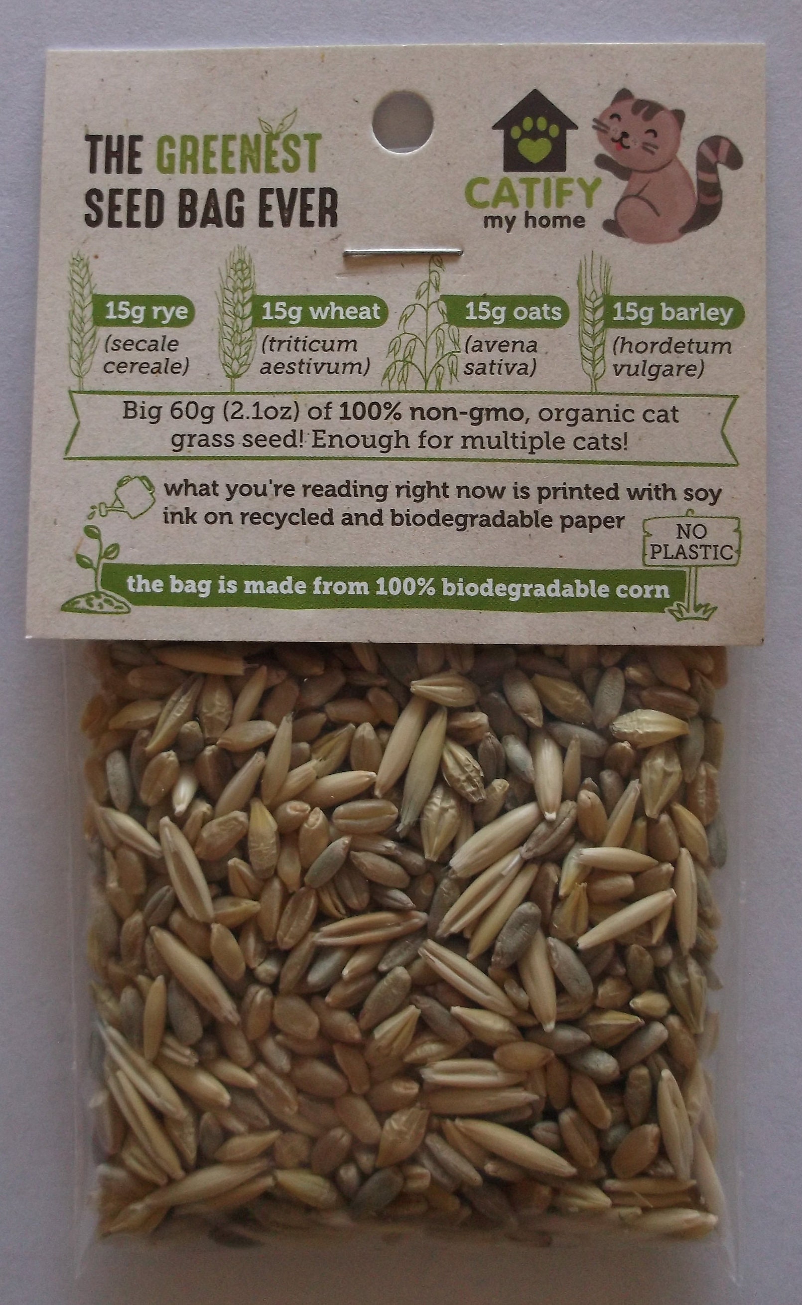 The Greenest Seed Bag Ever - Big 60g (2.1oz) of 100% non-gmo, organic…