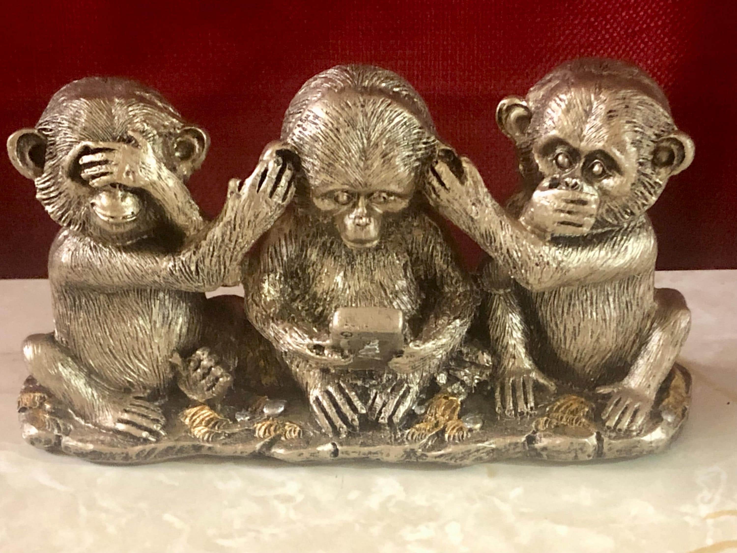3 Wise Monkeys - See No Evil, Hear No Evil, and Speak No Evil - Etsy