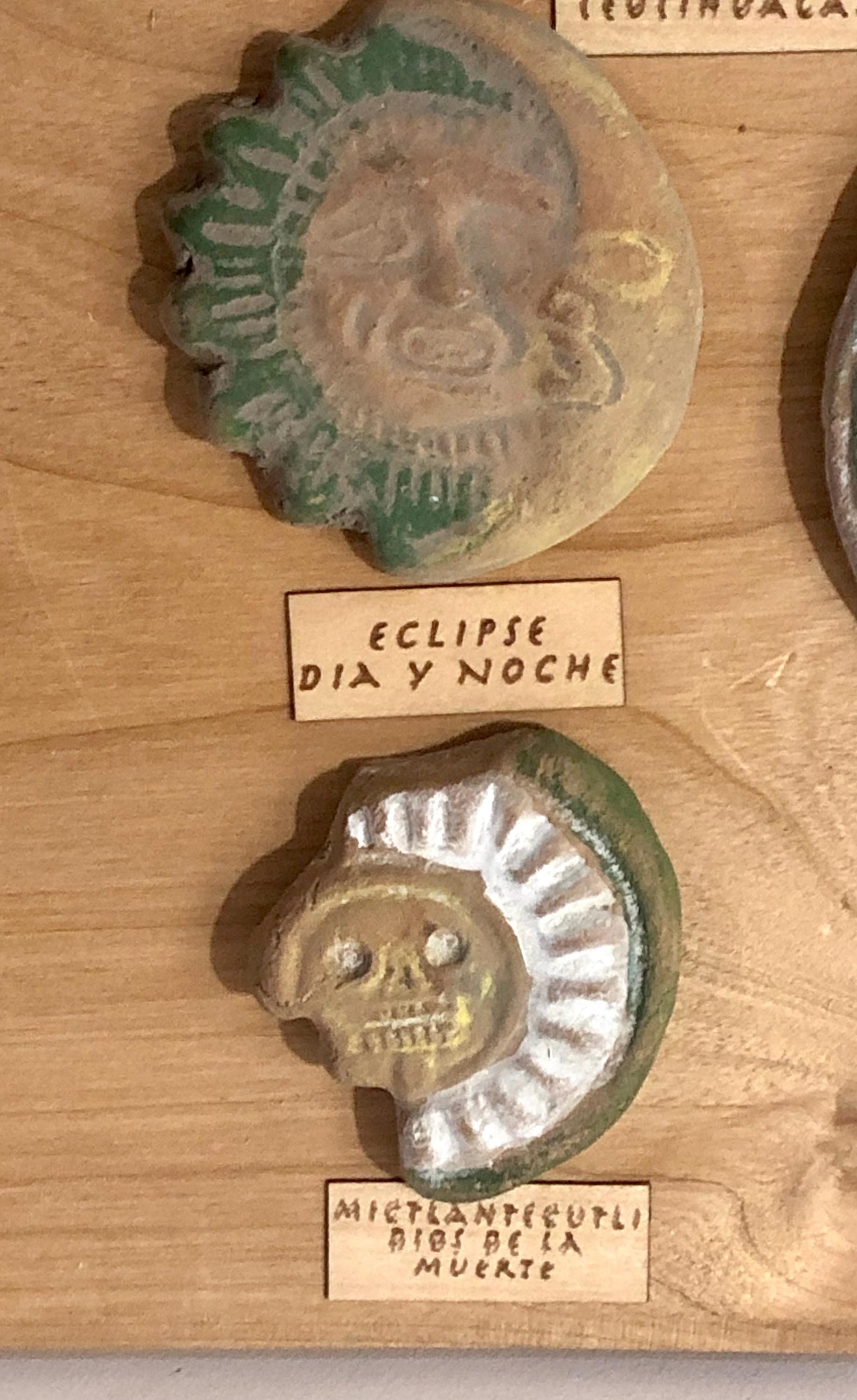 Aztec Artifacts Collection Replica on Wooden Base Wall Art - Features ...