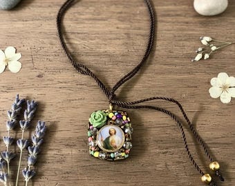 Handmade Saint Jude Beaded Scapular Bracelet