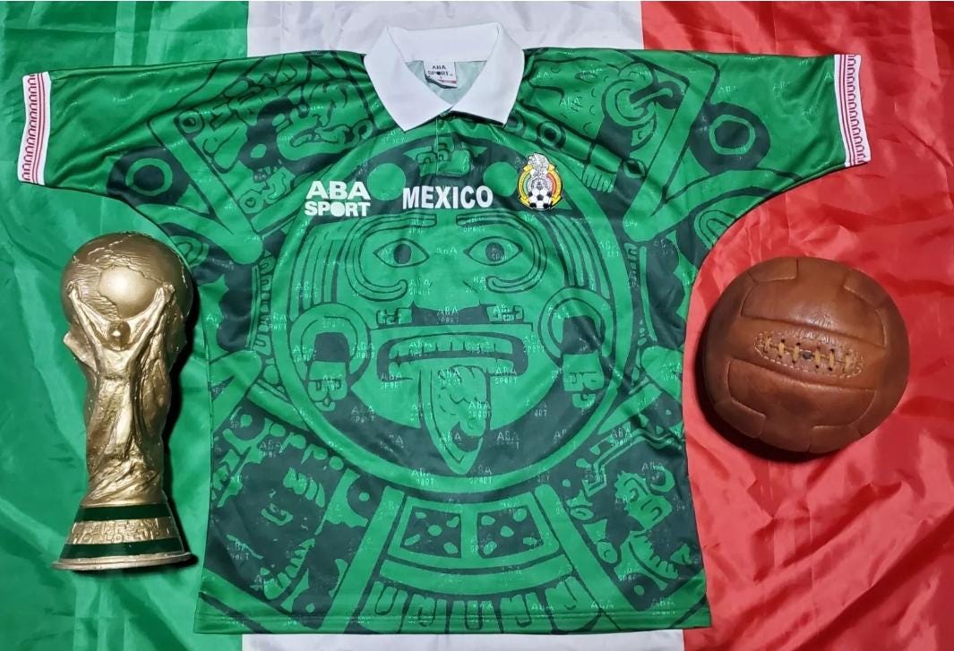 ABA SPORT メキシコ代表 シャツ アステカ模様 1996/1997モデル ABA Sport Mexico 1997-98 Retro Aztec Jersey - Etsy