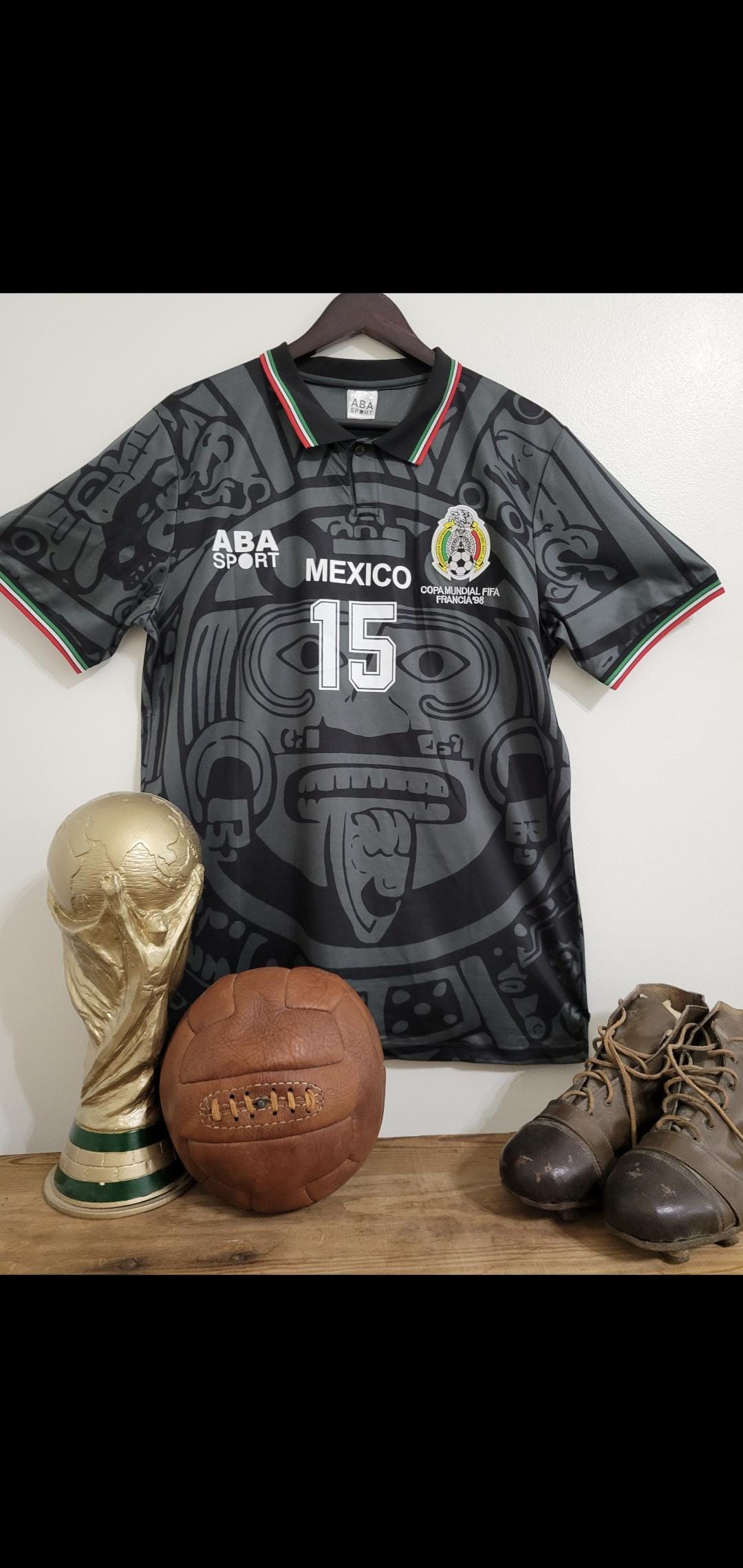 LUIS HERNANDEZ Black ABA SPORT Mexico 1998 #15 Jersey Large