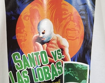 El Santo vs Las Lobas Lucha Libre Luchador Mexico 100 cotton t-shirt