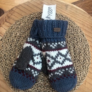 Baltic Nordic Scandinavian Wool Knitted Fleece Lined Merino Wool Fair Trade Mittens
