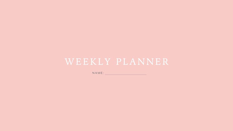 Blush Pink Weekly Planner Bundle | Minimalist Undated Digital PDF ...