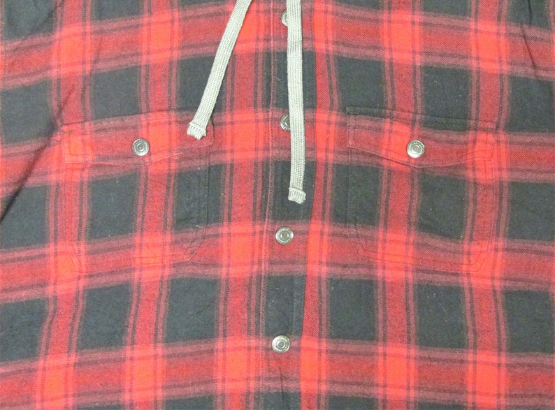 Men/'s Long Sleeve Insulated Lined Hooded Flannel ShirtJacket Size XXL