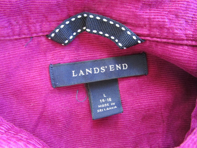 Lands' End Women's Pinwale Corduroy Shirt Size Large | Etsy