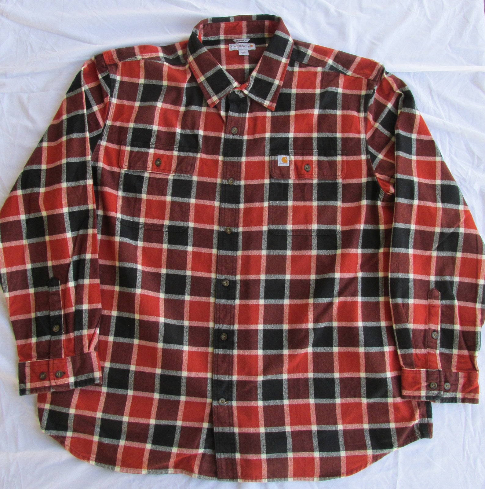 Carhartt Heavyweight Men's Cotton Flannel Shirt Size 2XL | Etsy