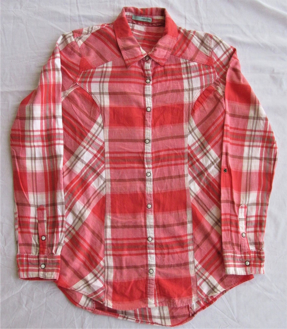 Maunces Women's Western Snap Front Cotton Flannel Shirt | Etsy
