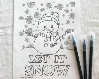 Snowflake Coloring Page Various Snowflakes Printable | Etsy