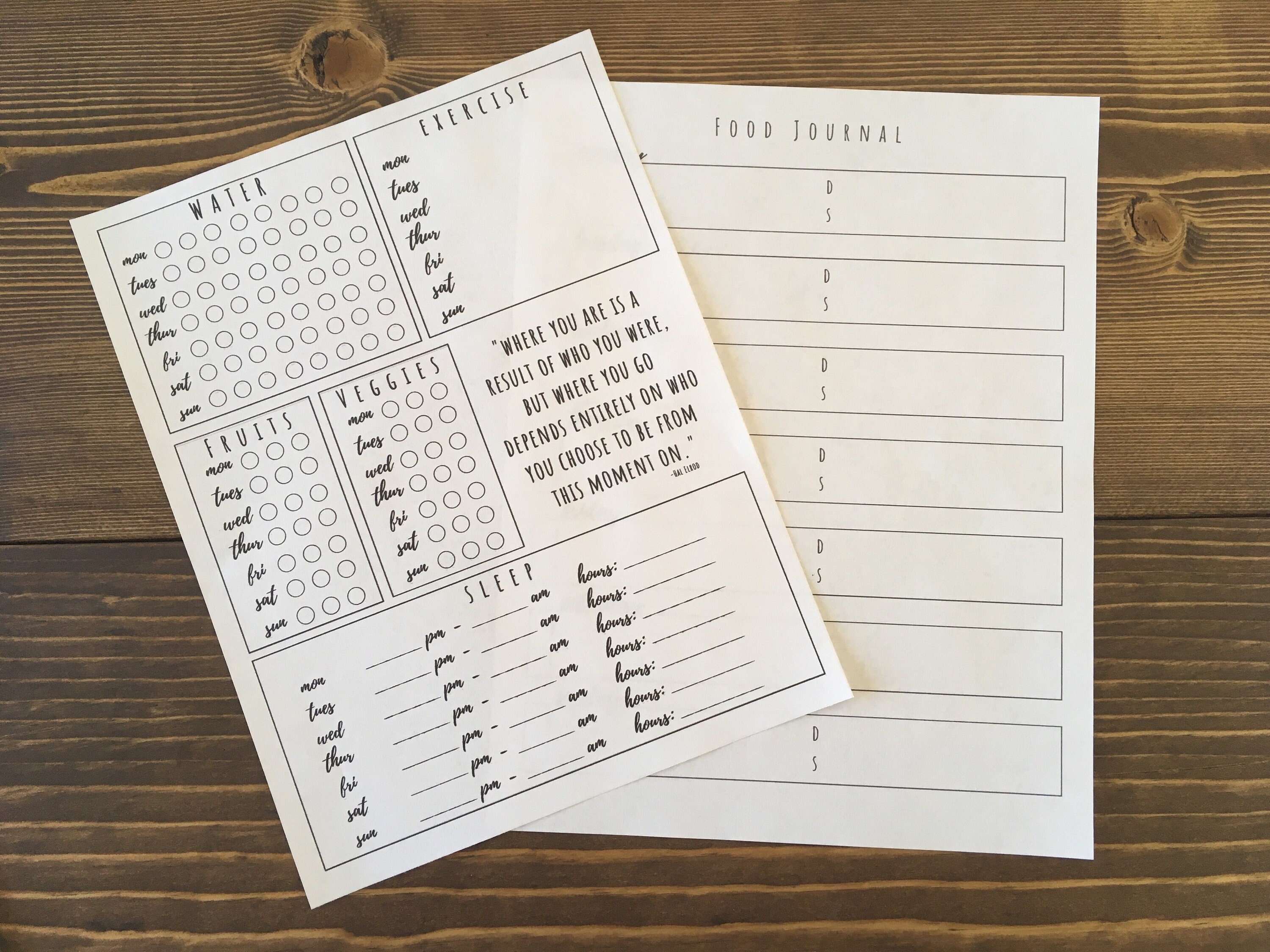 Printable Planner Pages With Health &amp; Fitness Trackers - Etsy