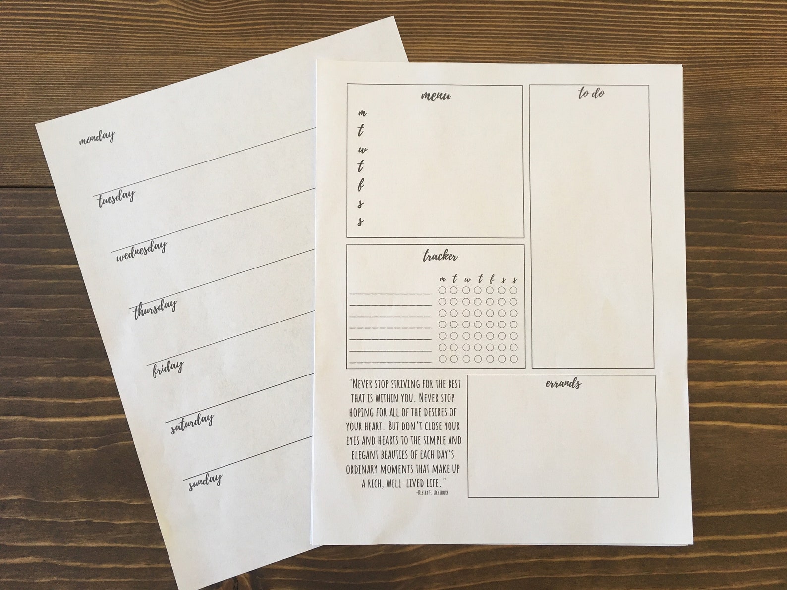 Printable Planner Pages With Health &amp; Fitness Trackers - Etsy