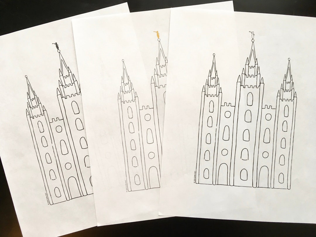 Salt Lake Temple Coloring Page &amp; Digital Print - Etsy