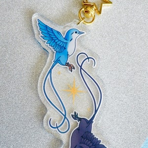 Starbird Meteion Large Acrylic Charm with Gold Foil FFXIV Endwalker - FINAL STOCK