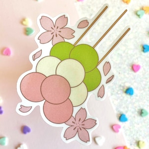 Hanami Tricolor Dango Small Japanese Snack Sticker for Kawaii Notebook or Scrapbook