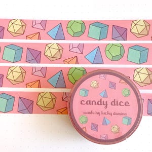 Candy Dice Cute Kawaii Washi Tape for Character Journal or Notebook or Decorating