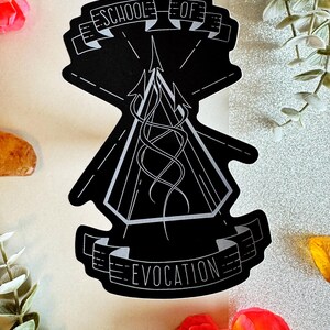 Wizard School of Evocation Vinyl Sticker for DnD Party Gift or Character Journal or Notebook