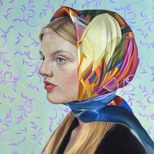 Oil painting portrait on canvas Woman figurative Fine art Art wall decor