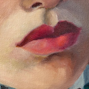 Retrato al óleo original de dos mujeres con pañuelos coloridos en la cabeza. Arte realista. imagen 9