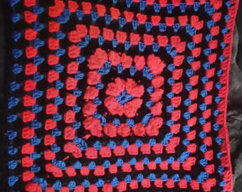 Handmade Crocheted Spiderman/Superman Themed Colored Baby Blanket