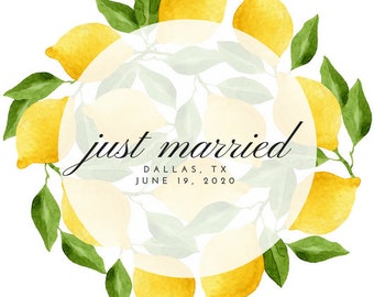 Lemon Wedding Announcement Square Watercolor