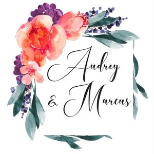 Peach Botanical Square Save the Date Custom