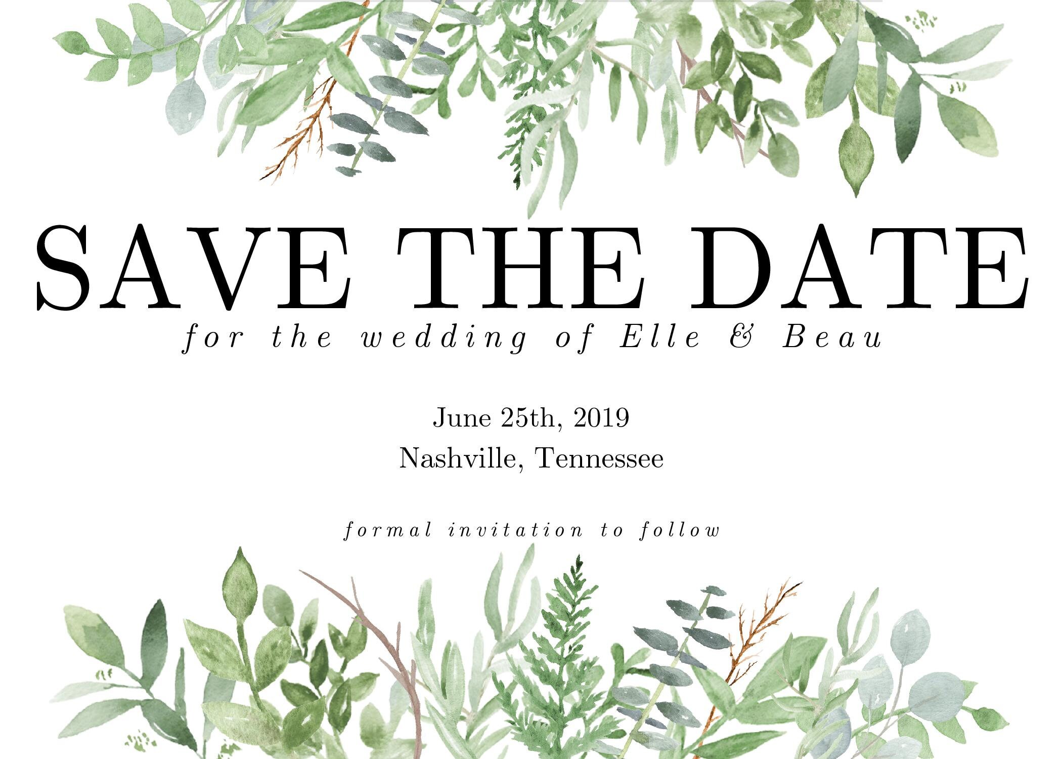 Greenery Invitation Suite Custom Etsy