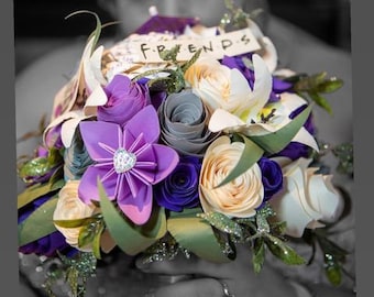 Friends TV Show 'Central Perk' Paper Wedding Bouquet and Matching Buttonhole