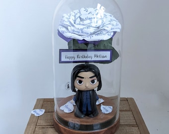 Personalized Harry Potter Paper Rose Dome - Snape Funko, Geek Decor