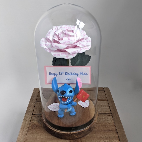 Personalised Lilo & Stitch Stitch Rose in a Dome Valentine's