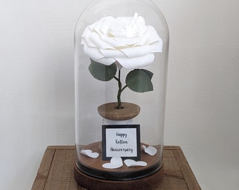 Cotton Anniversary / 2nd Anniversary Rose in a Dome Gift