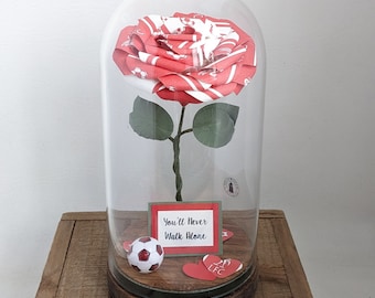 Football Team Paper Rose Dome – Anniversary Gift for Him
