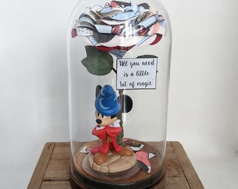 Mickey Mouse Rose in a Dome Gift - Valentine's/Anniversary/Birthday/Christmas/Wedding Decor/Gift