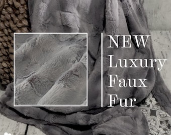 Custom Weighted Blanket for Adult or Teen, Lead-Free Glass Fill (PATTERN: Ash Minky or UPGRADE LUXURY Fur & Gray Damask)