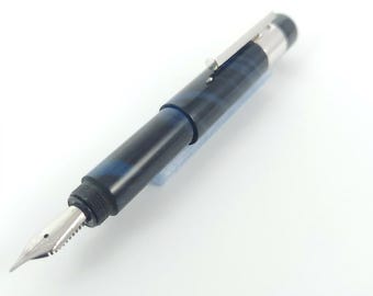 Blue Swirl Ebonite - Volt Model - Custom Fountain Pen