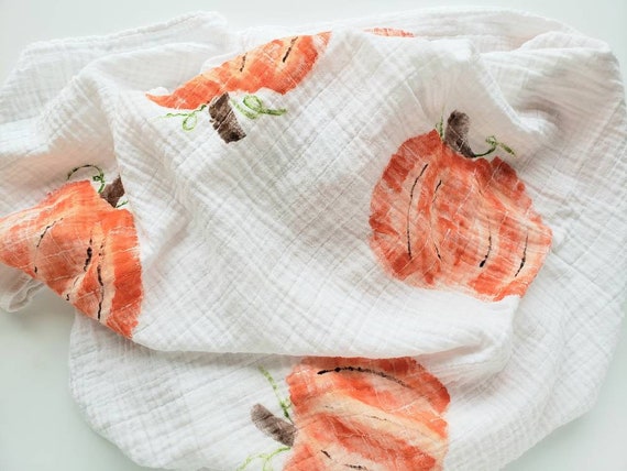pumpkin swaddle blanket