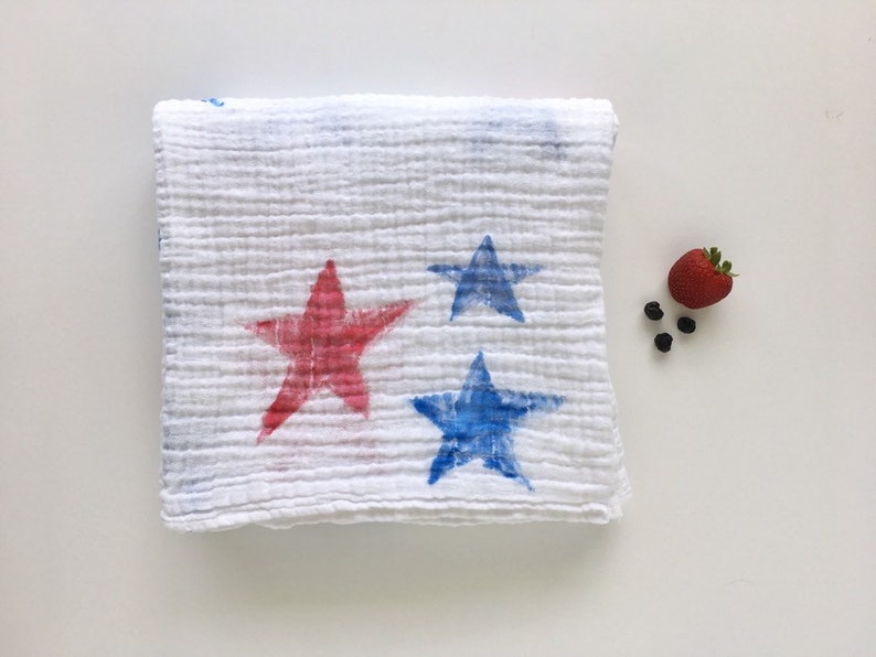 Hand-painted Baby Blankets Stars 100/% Cotton Muslin Swaddle Blanket Watercolor