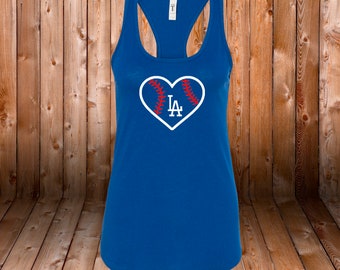 LA Dodger Tank Ladies Heart Ladies