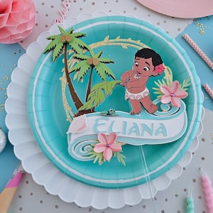 Moana inspired cake topper, Baby moana birthday cake topper, Custom cake topper