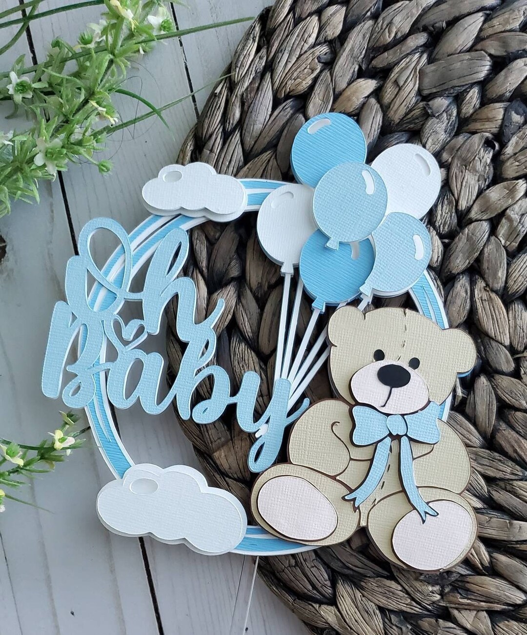 Teddy Bear Baby Shower Cake Topper - Etsy