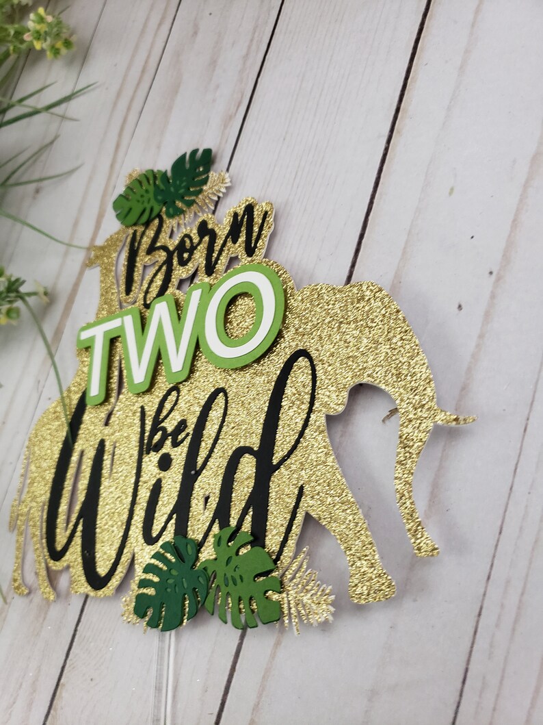 Born two be wild cake topper Jungle birthday cake topper