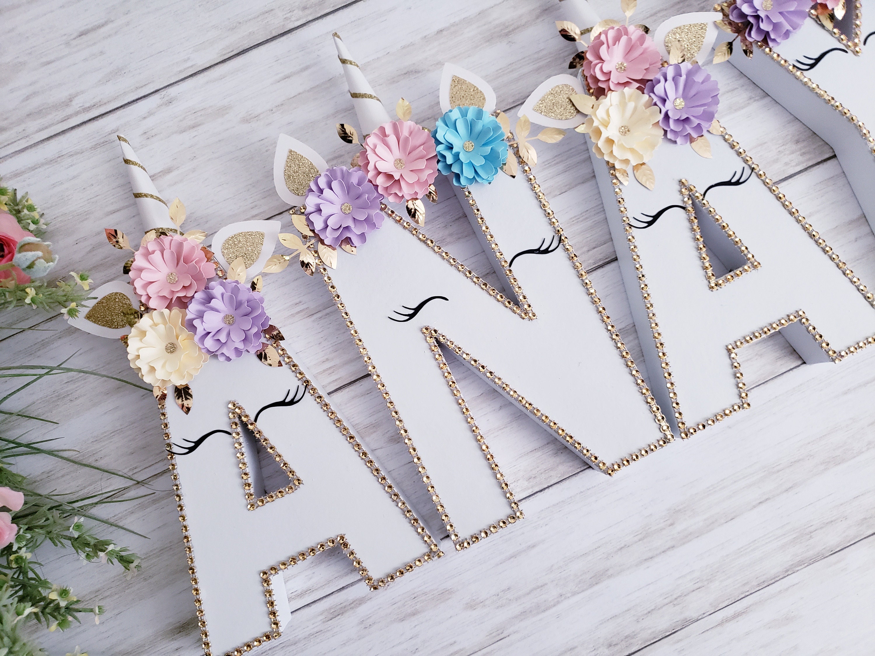 Unicorn Letters Custom Name Letters Etsy