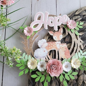 Woodland animals cake topper. Baby shower cake topper, Baby deer cake topper Personalized