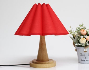 Duzy diy handmade red ins high quality fabric and acrylic skirt shape creative table lamp ,110-240V / 50-60Hz