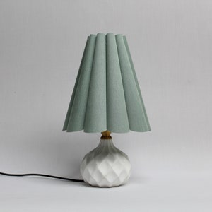 Duzy handmade medium aquamarine fabric decoration ceramic table lamp for for home decor-55# , 110-240V/50-60Hz, Using Worldwide