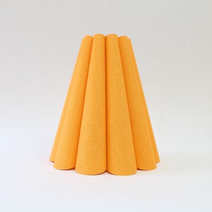 Handmade Scallop Orange Lampshade: Cotton Linen Acrylic Decor
