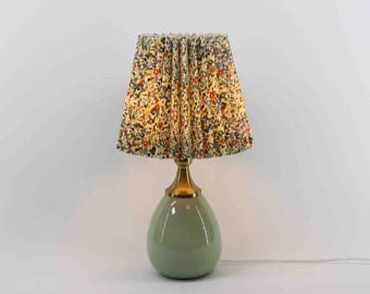 Handgemachte Blumen Stoff Tischlampe: Keramik Sockel für Muttertagsgeschenk-115 #